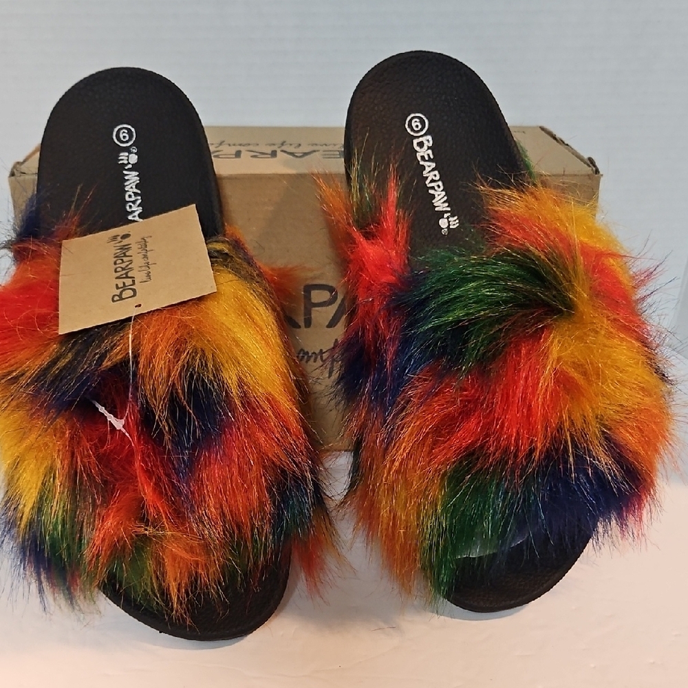 BearPaw Colorful Furry Slides